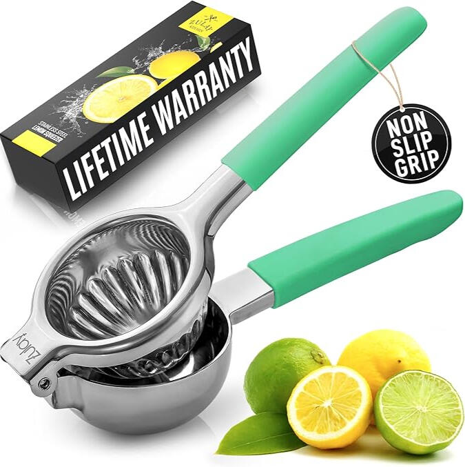 Zulay stainless steel lemon and lime citrus press with mint grip